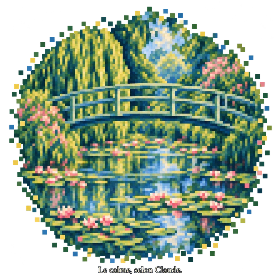 Le Bassin aux nymphéas en pixel art - Monet