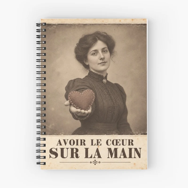 Avoir le cœur sur la main — Tendresse cousue sur Cahier à spirale