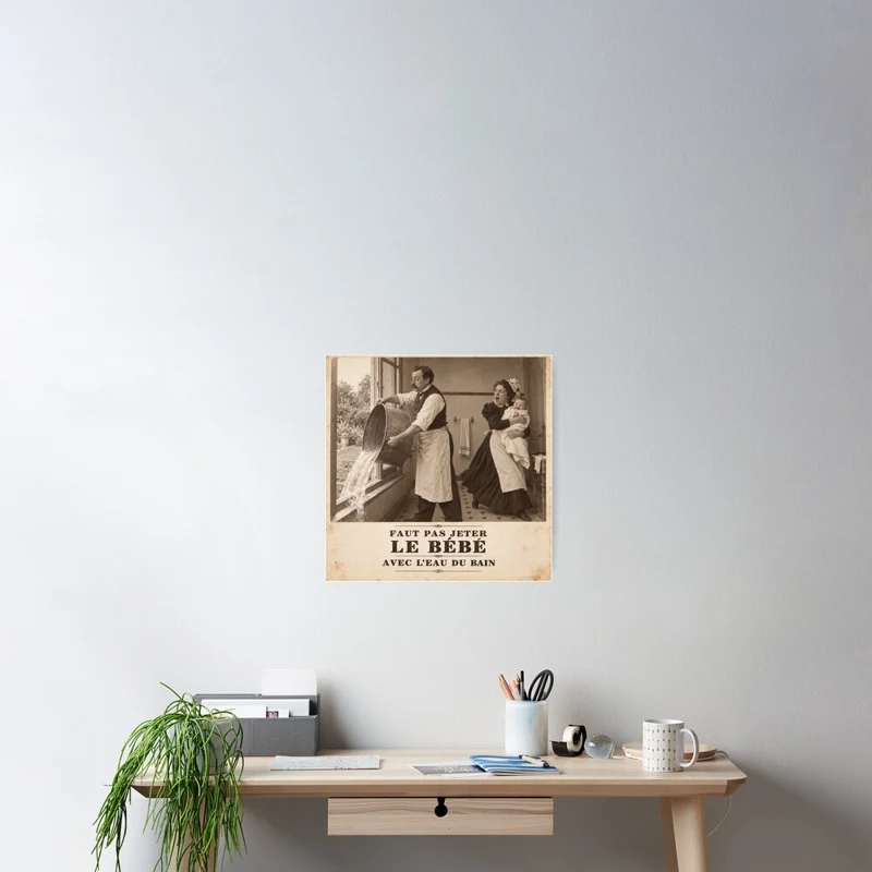 Bébé avec l’eau du bain — Sauvetage express sur Poster