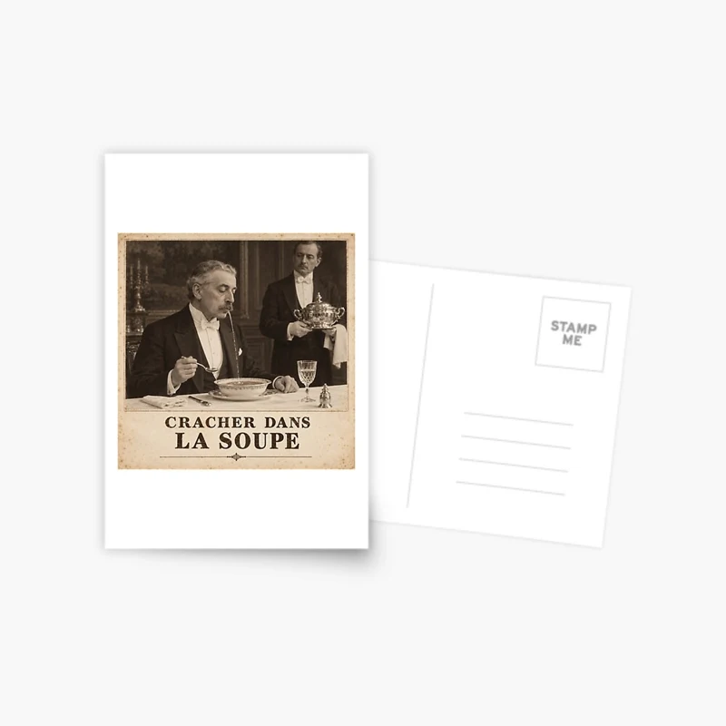 Cracher dans la soupe — Mauvaises manières distinguées sur Carte postale