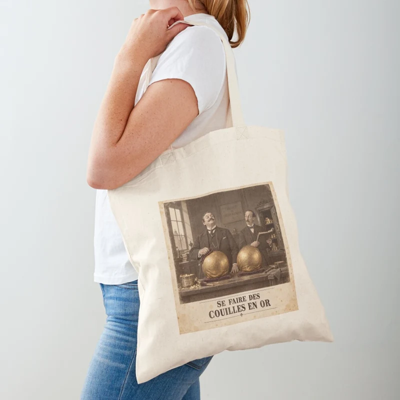 Se faire des couilles en or sur Tote bag classique