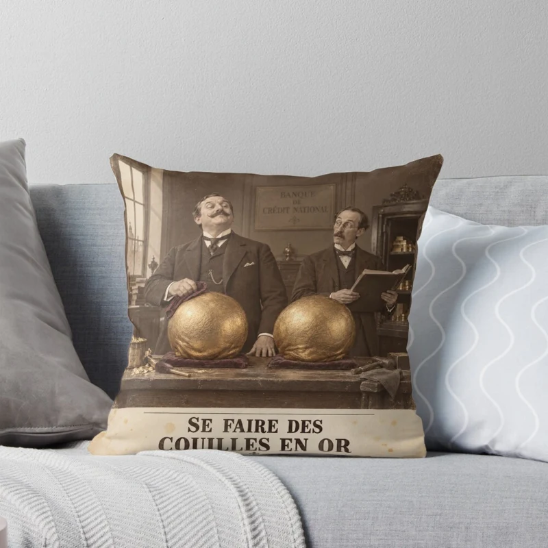 Se faire des couilles en or sur Coussin