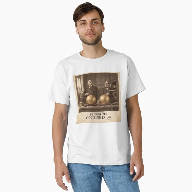 Se faire des couilles en or sur T-shirt classique