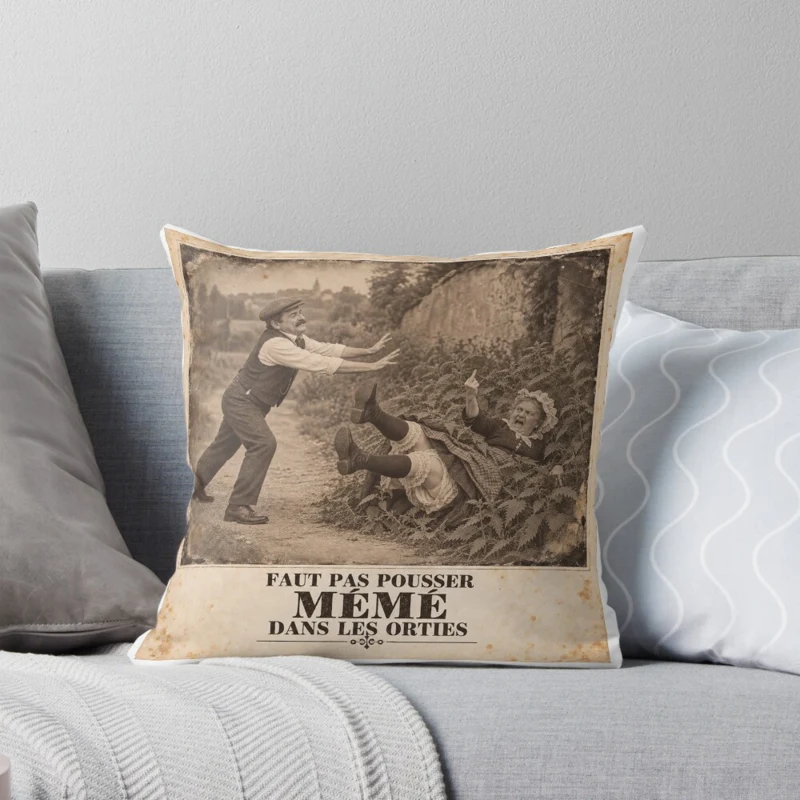 Mémé dans les orties — Résistance piquante sur Coussin