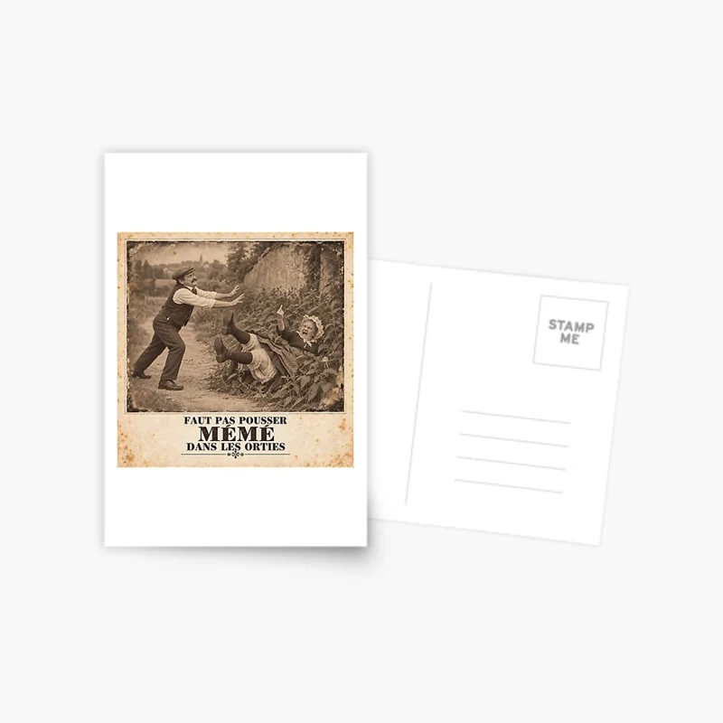 Mémé dans les orties — Résistance piquante sur Carte postale