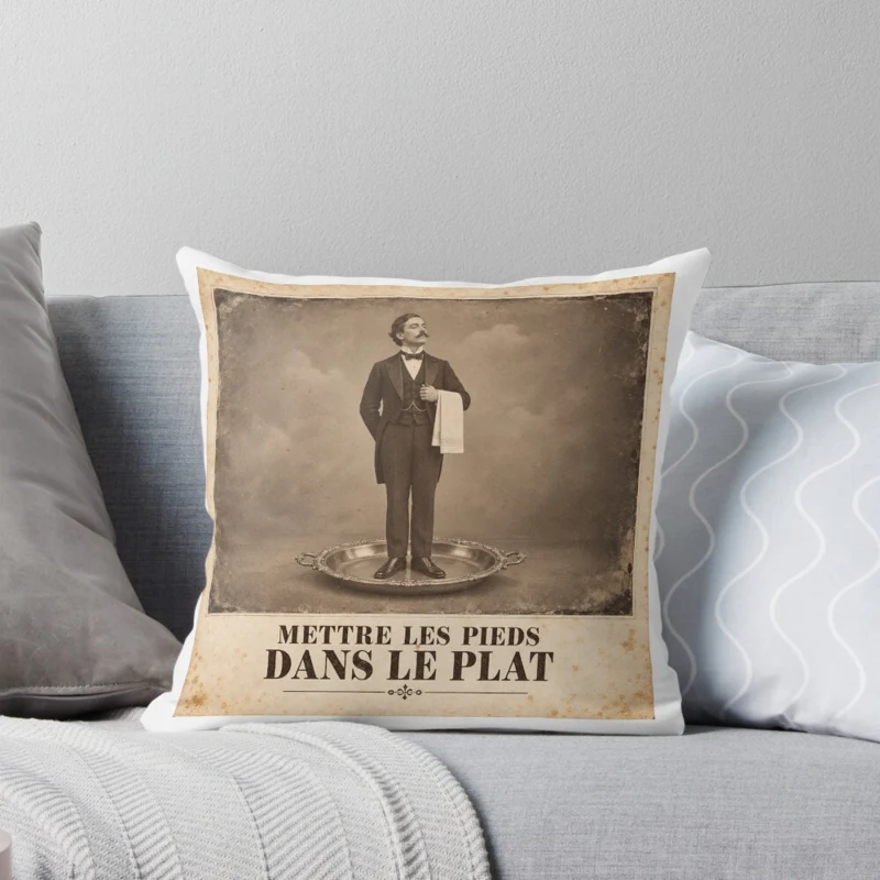 Mettre les pieds dans le plat — Maladresse gastronomique sur Coussin