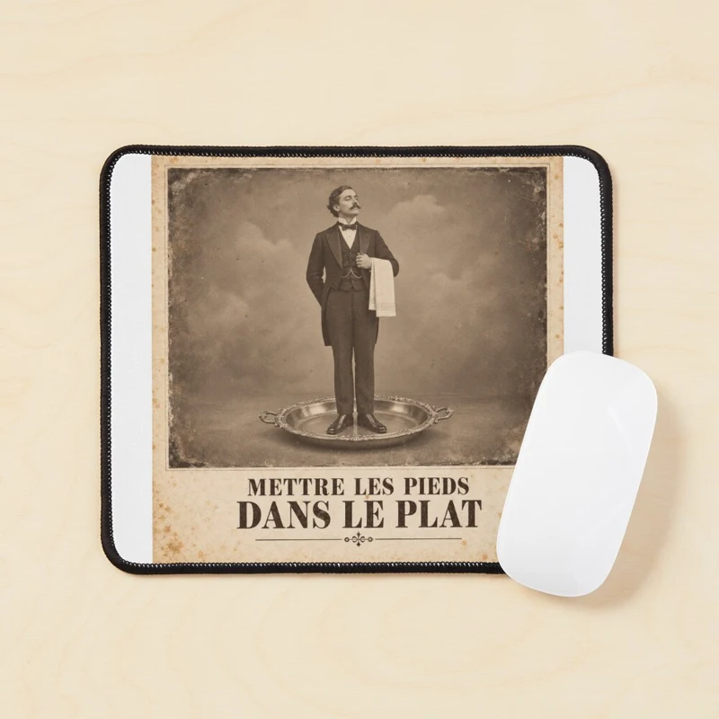 Mettre les pieds dans le plat — Maladresse gastronomique sur Tapis de souris