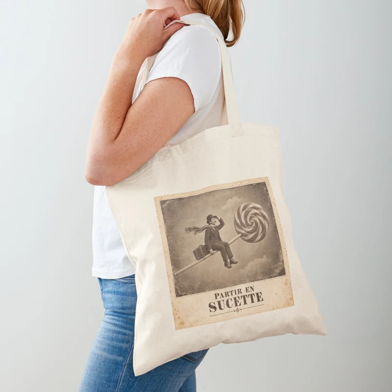 Partir en sucette — Confiserie aéronautique sur Tote bag classique