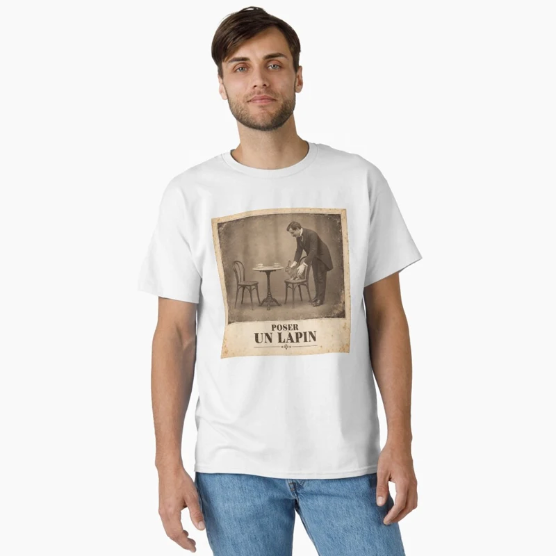Poser un lapin — Remplaçant à longues oreilles sur T-shirt classique