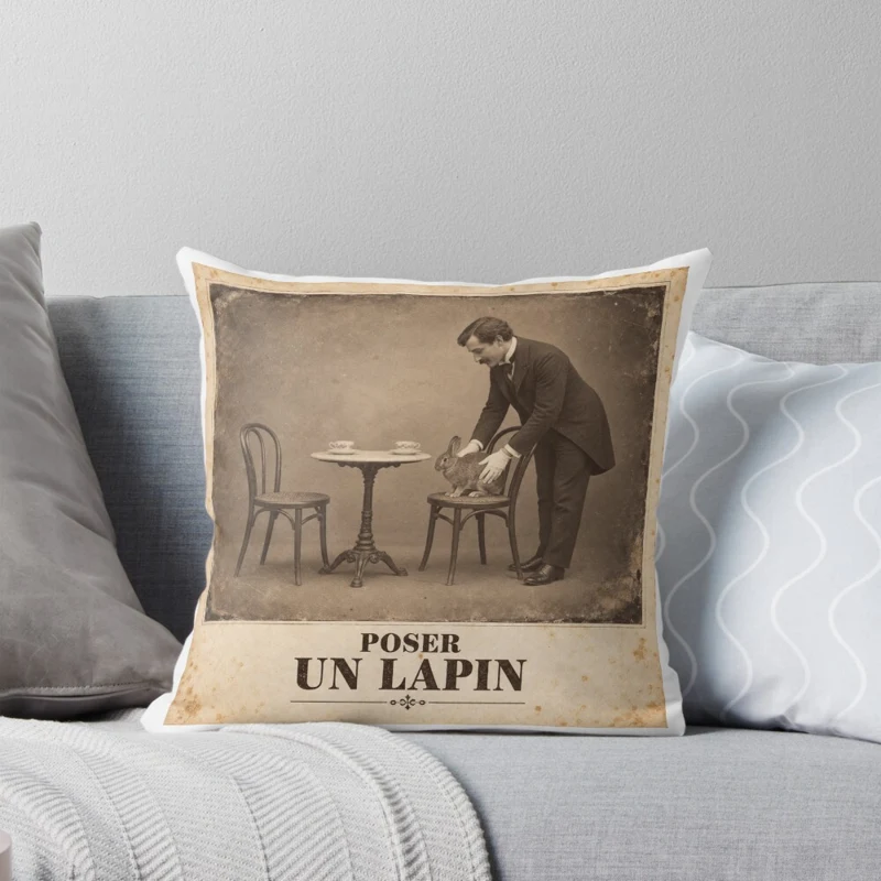 Poser un lapin — Remplaçant à longues oreilles sur Coussin