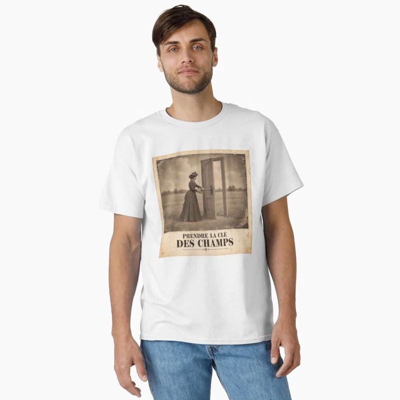 Prendre la clé des champs — Serrurerie buissonnière sur T-shirt classique