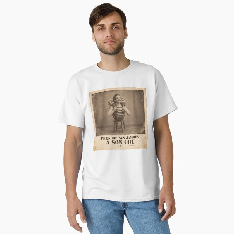 Prendre ses jambes à son cou — Fuite contorsionniste sur T-shirt classique