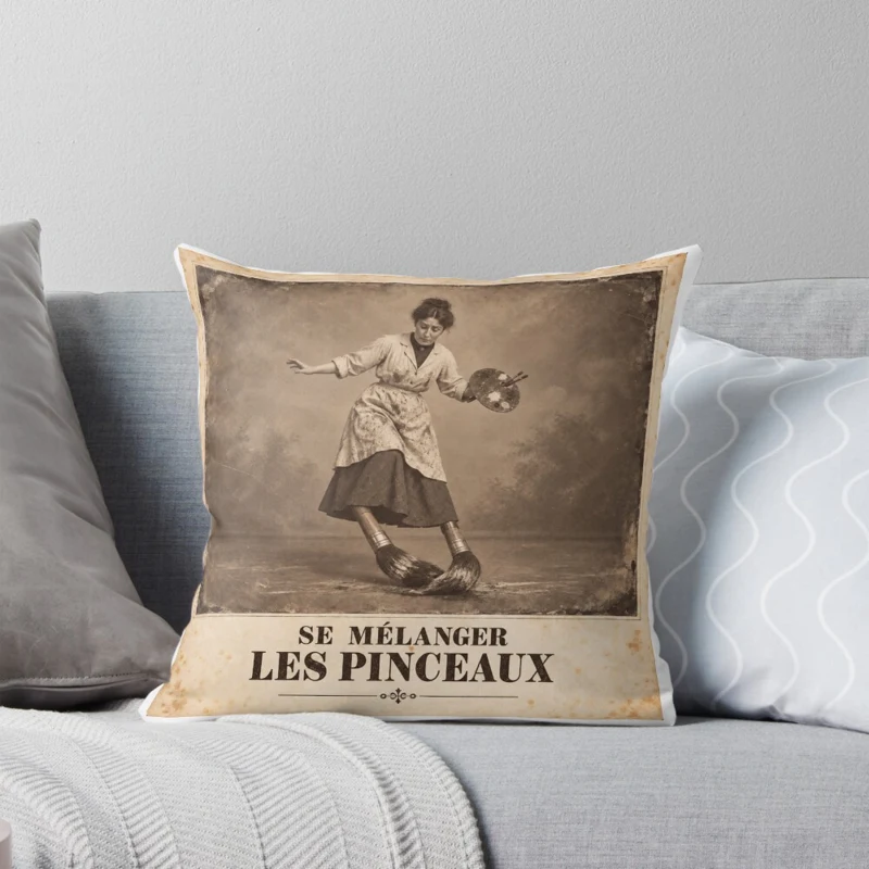Se mélanger les pinceaux — Peinture acrobatique sur Coussin