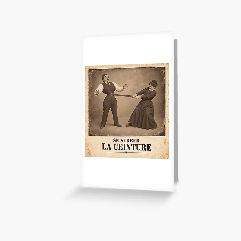 Se serrer la ceinture — Budget taille guêpe sur Carte de vœux