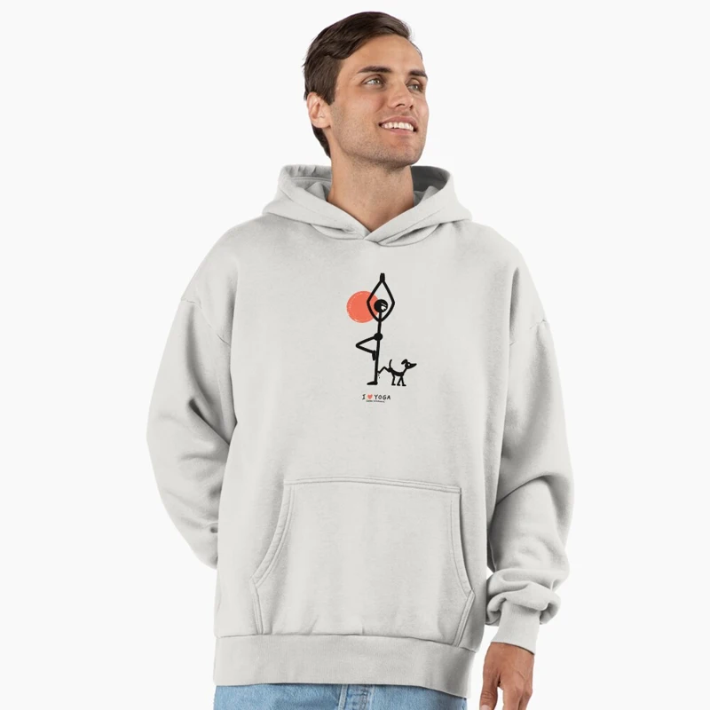 L’arbre et le chien sans gêne sur Sweat à capuche oversize premium
