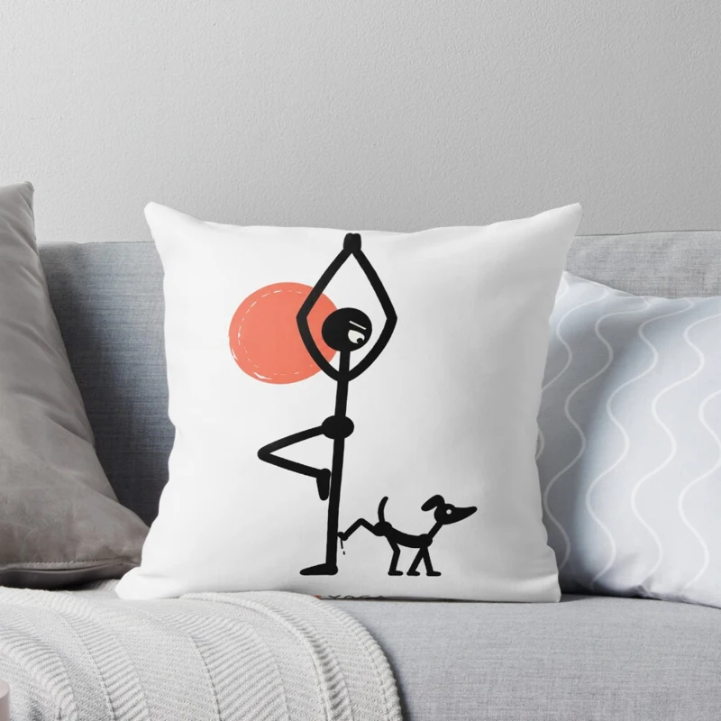 L’arbre et le chien sans gêne sur Coussin