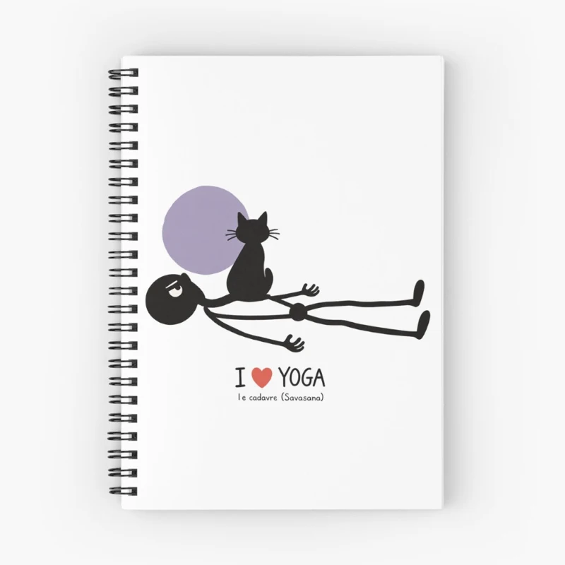 Savasana et le chat bien installé sur Cahier à spirale