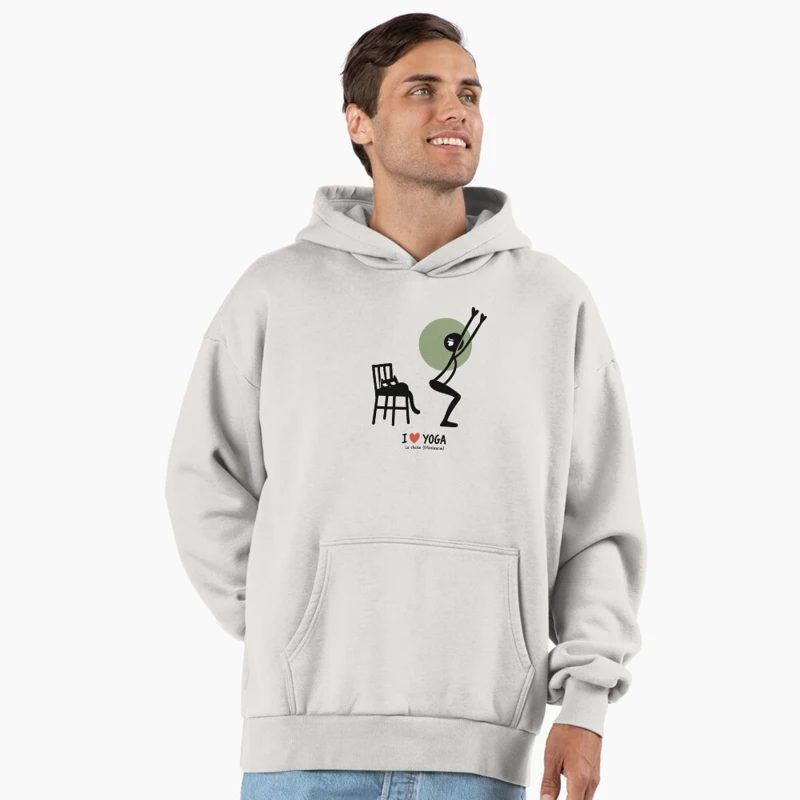 La chaise est prise par le chat sur Sweat à capuche oversize premium