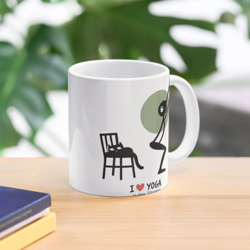 La chaise est prise par le chat sur Mug classique