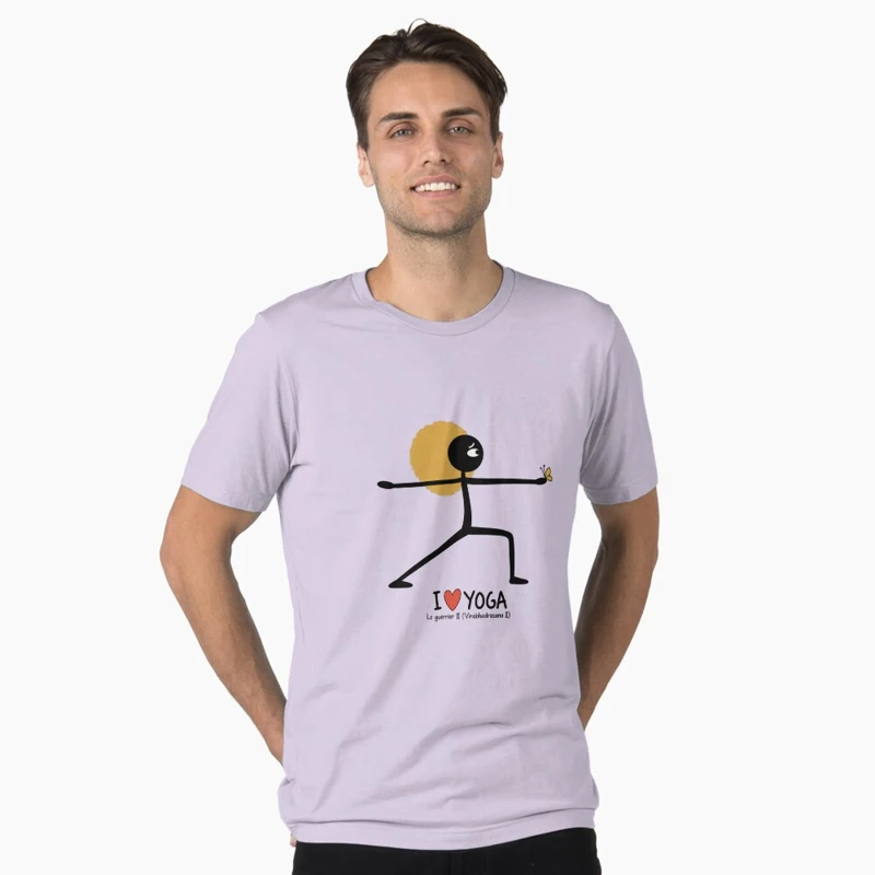 Le guerrier II et le papillon sur T-shirt délavé vintage