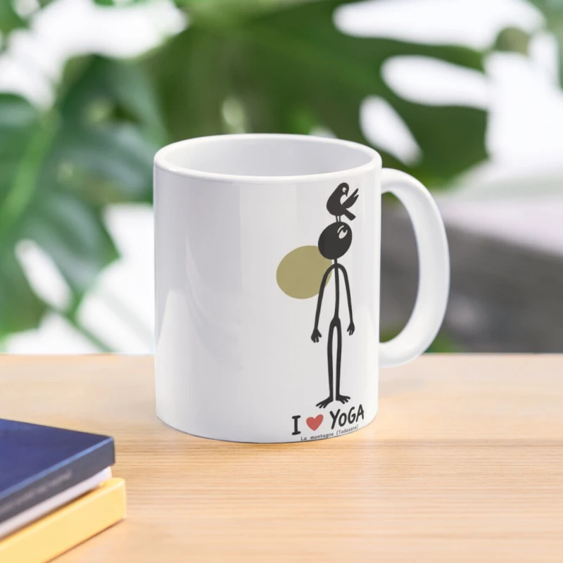 La montagne et son pigeon sur Mug classique