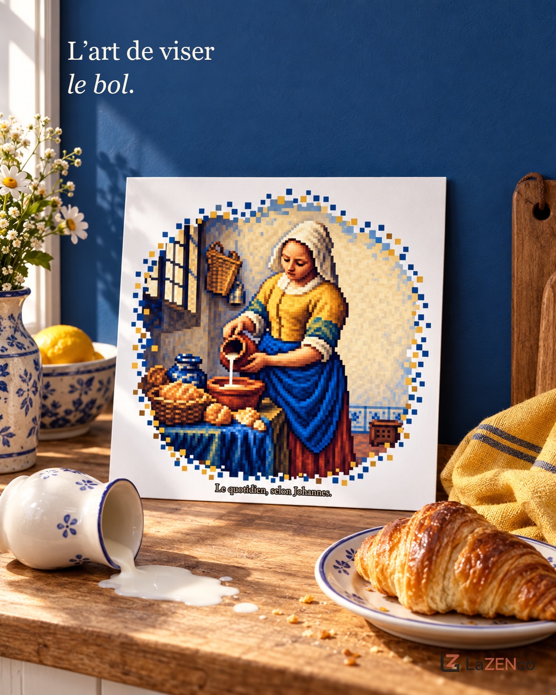 La Laitière en pixel art - Vermeer — image publiée sur Instagram