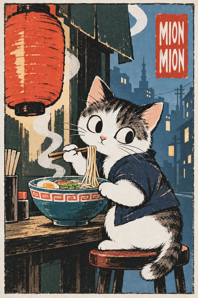 Chat et ramen — Le festin de minuit