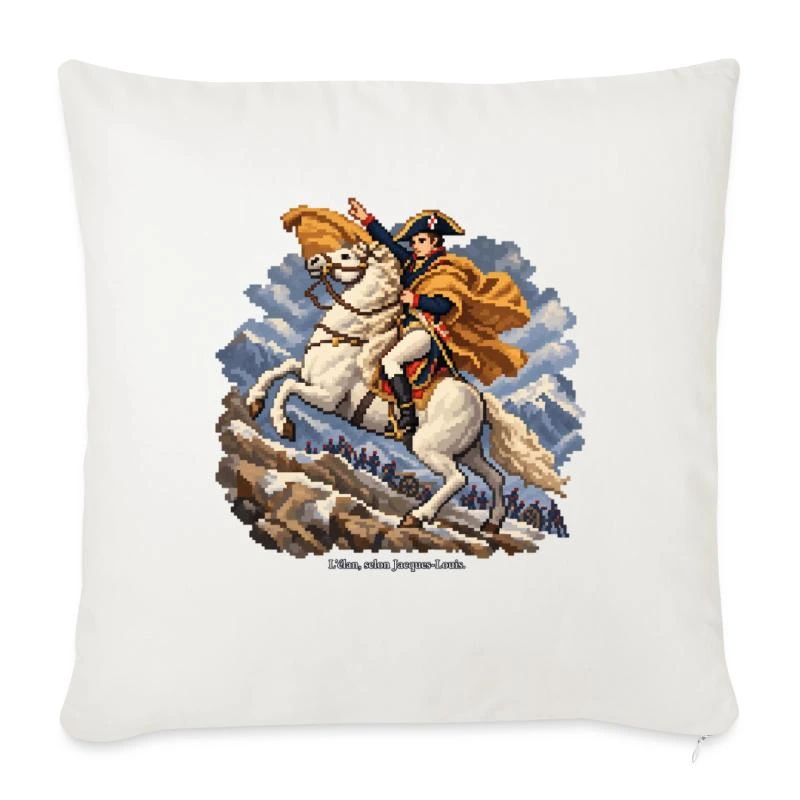 Bonaparte dans les Alpes en pixel art sur Housse de coussin 45 × 45 cm · blanc nature