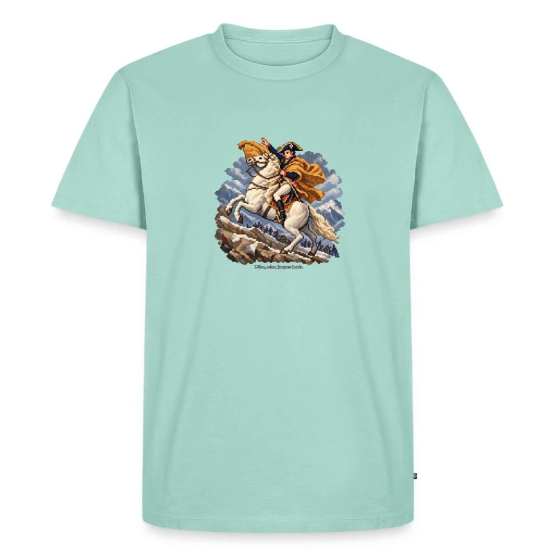 Bonaparte dans les Alpes en pixel art sur T-shirt Premium bio Homme · menthe