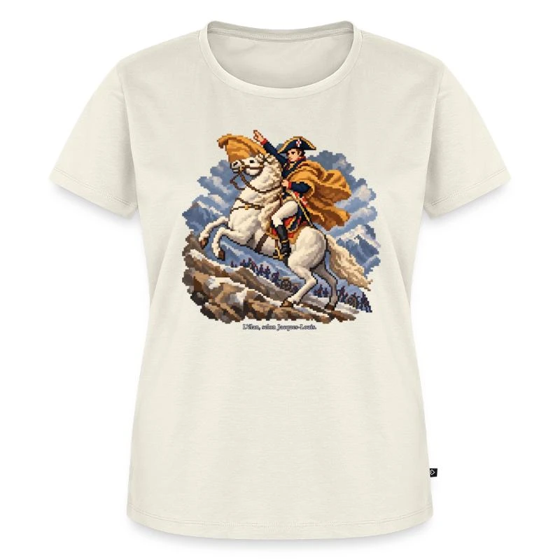 Bonaparte dans les Alpes en pixel art sur T-shirt Premium bio Femme · blanc cassé