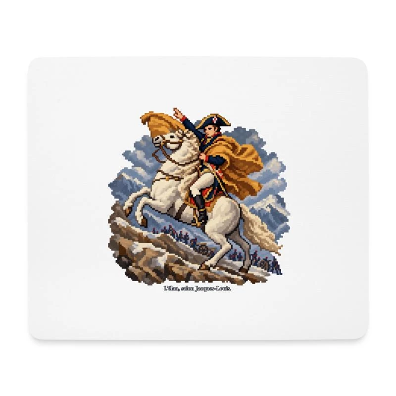 Bonaparte dans les Alpes en pixel art sur Tapis de souris · blanc