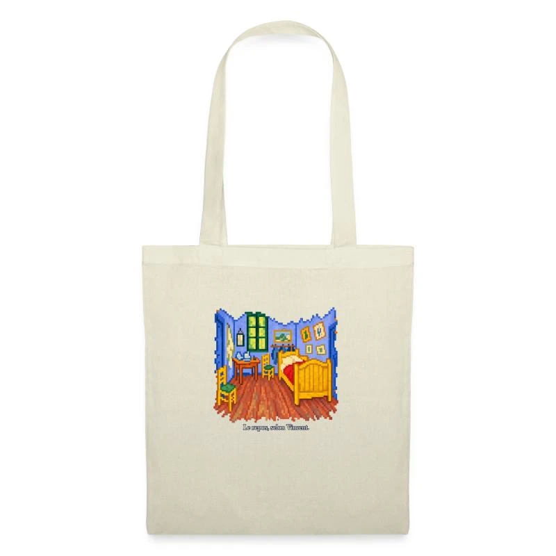 La Chambre à Arles en pixel art sur Sac en tissu · nature