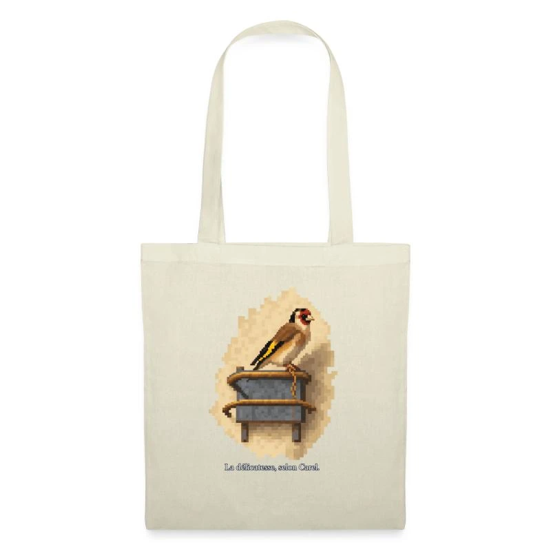 Le Chardonneret en pixel art sur Sac en tissu · nature