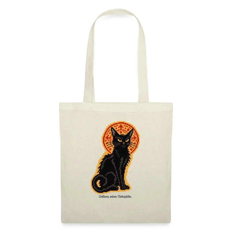Le Chat Noir en pixel art sur Sac en tissu · nature