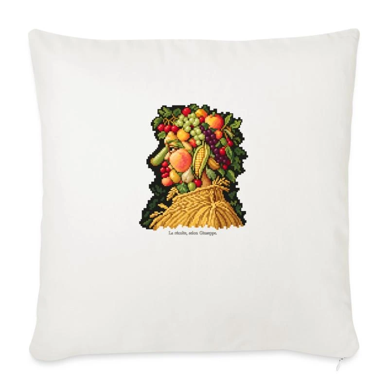 L’Été en pixel art sur Housse de coussin 45 × 45 cm · blanc nature