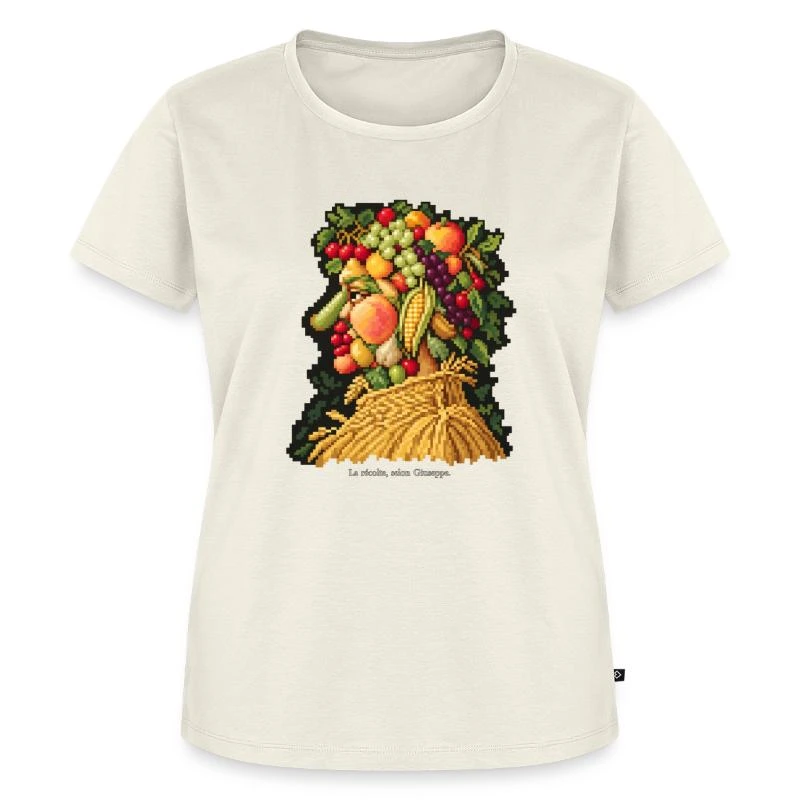 L’Été en pixel art sur T-shirt Premium bio Femme · blanc cassé