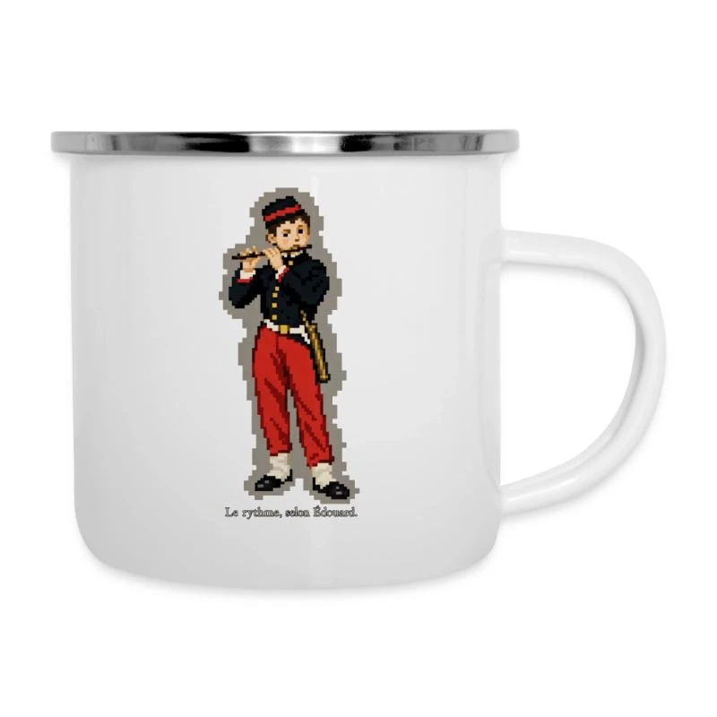 Le Fifre en pixel art sur Tasse émaillée · blanc