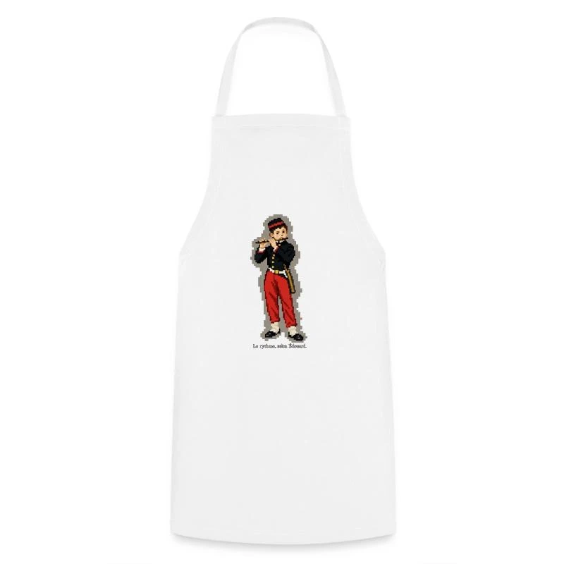 Le Fifre en pixel art sur Tablier de cuisine · blanc