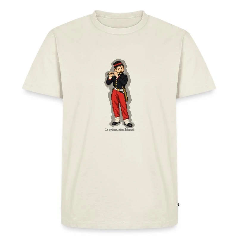 Le Fifre en pixel art sur T-shirt Premium bio Homme · blanc cassé