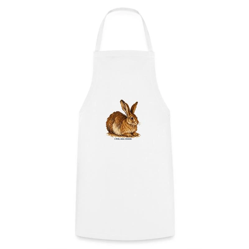 Le Lièvre en pixel art sur Tablier de cuisine · blanc