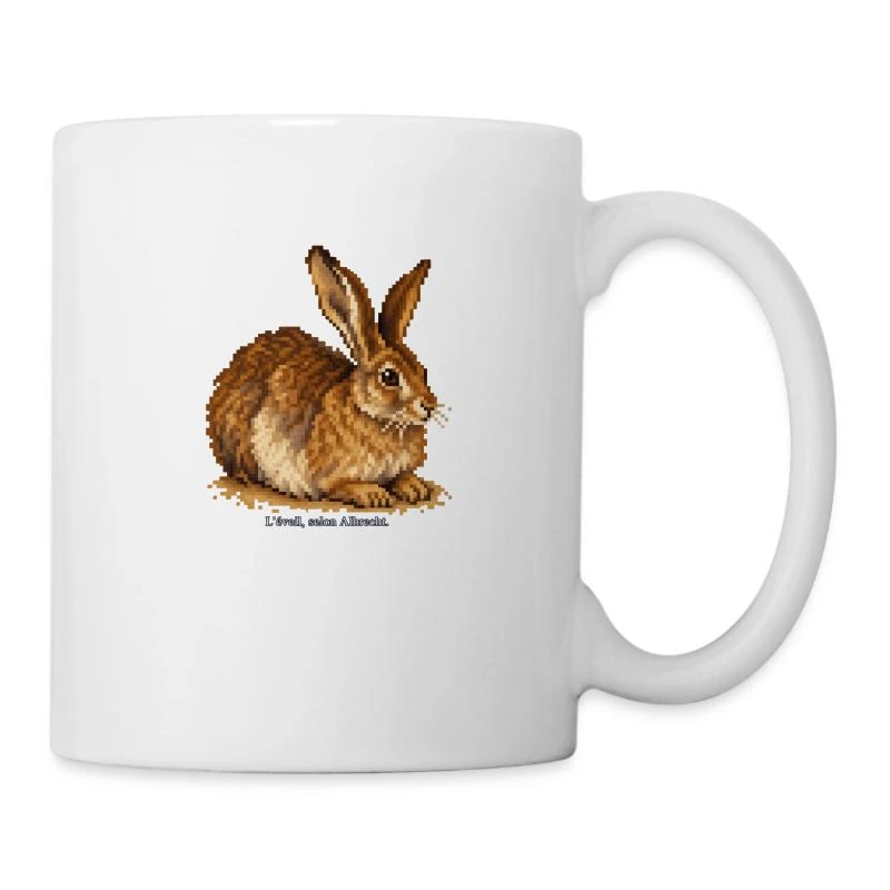 Le Lièvre en pixel art sur Mug en céramique · blanc