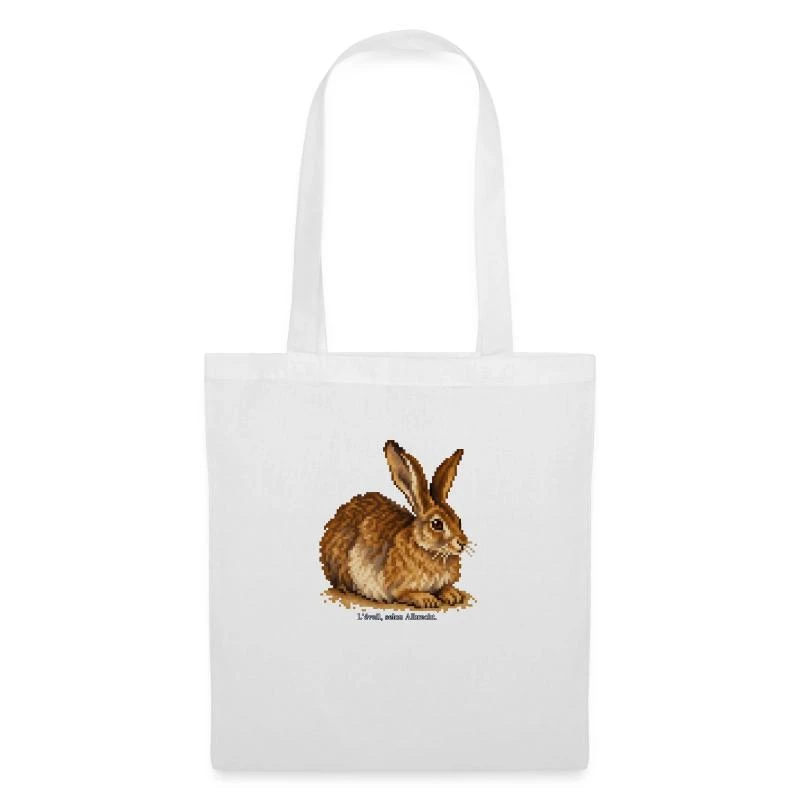 Le Lièvre en pixel art sur Sac en tissu · blanc