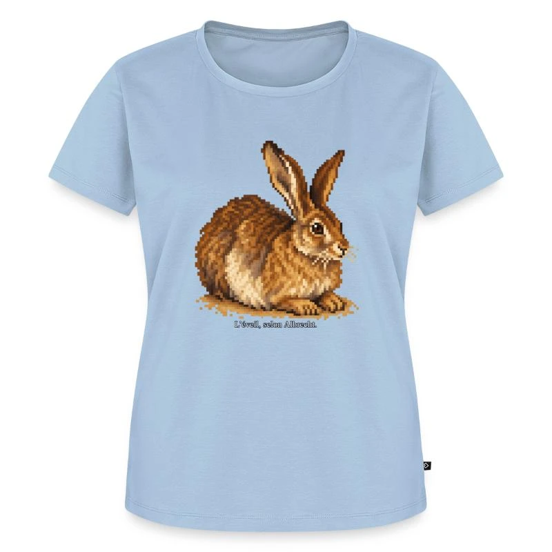 Le Lièvre en pixel art sur T-shirt Premium bio Femme · bleu clair