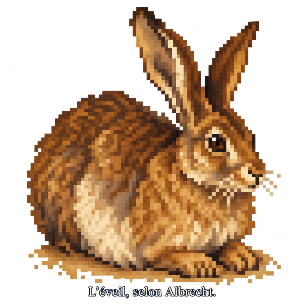 Le Lièvre en pixel art — Albrecht Dürer