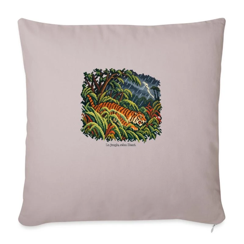 Surpris ! en pixel art sur Housse de coussin 45 × 45 cm · taupe clair