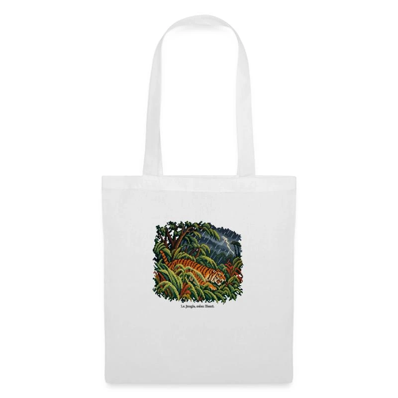 Surpris ! en pixel art sur Sac en tissu · blanc