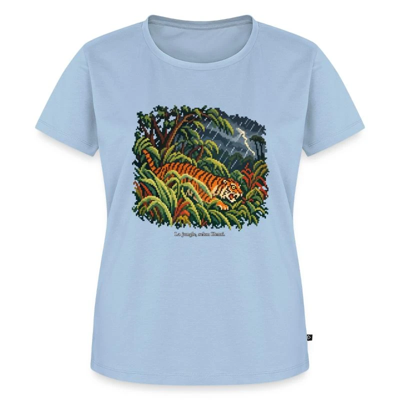 Surpris ! en pixel art sur T-shirt Premium bio Femme · bleu clair
