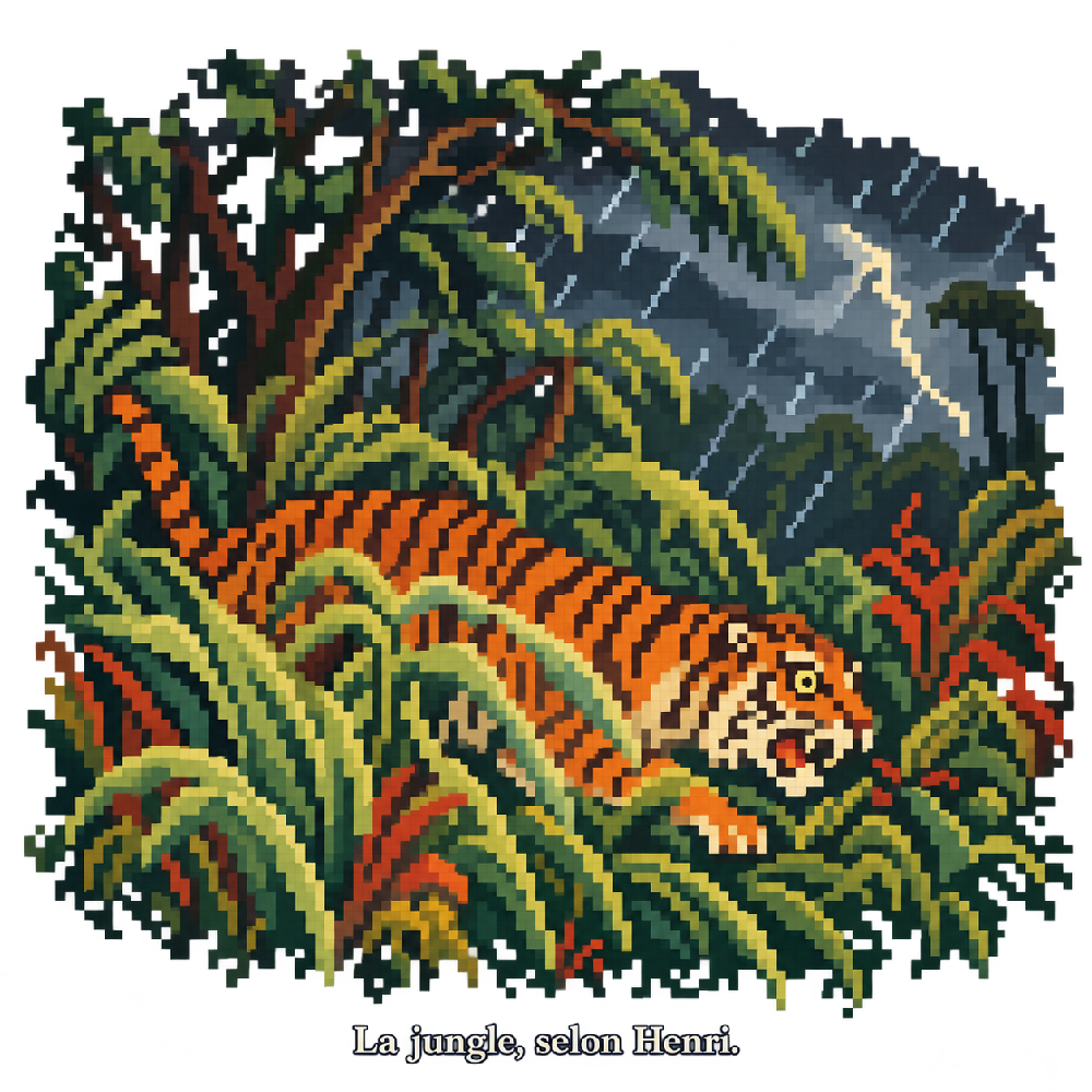 Surpris ! en pixel art — Henri Rousseau