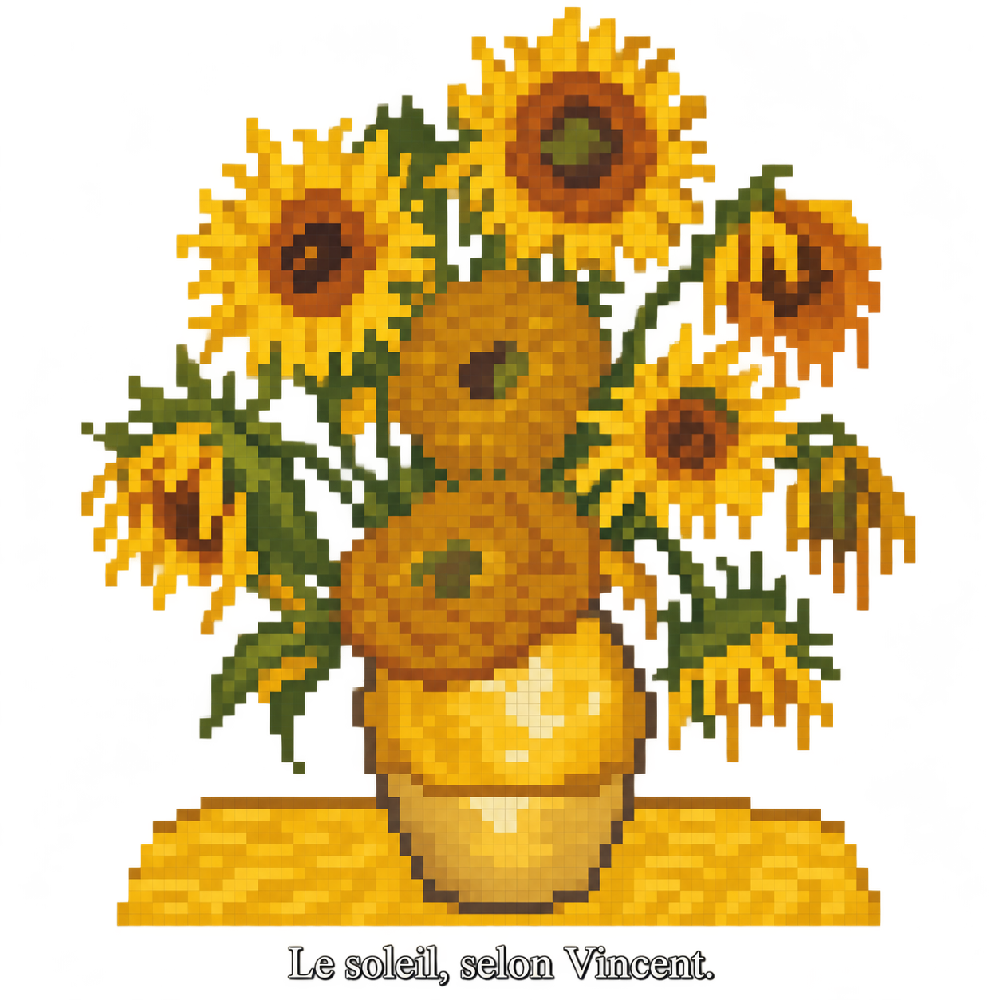 Les Tournesols en pixel art — Van Gogh
