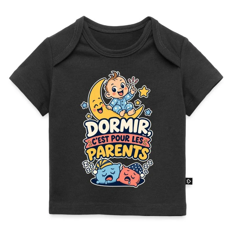 Dormir, c’est pour les parents — T-shirt Premium bébé bio, noir